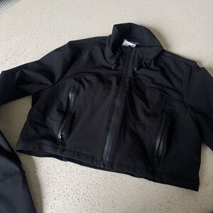 Zara Black Tech Crop Top Jacket